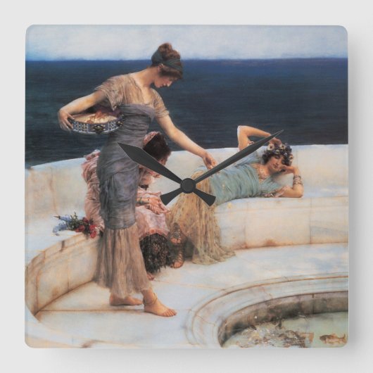 Silver Favorieten door Lawrence Alma-Tadema Vierkante Klok (Voorkant)