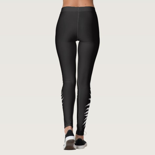 Silver Fern Black en White Leggings (Achterkant)