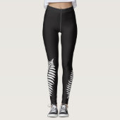 Silver Fern Black en White Leggings (Voorkant)