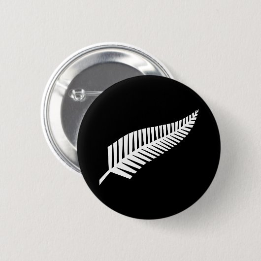 Silver fern flag (NZ) Ronde Button 5,7 Cm (Voorkant /achterkant)