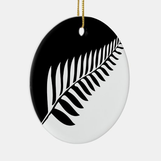 Silver Fern uit Nieuw-Zeeland Keramisch Ornament (Rechts)