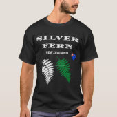 Silver Fern van Nieuw-Zeeland, vlaggen van Kiwi L T-shirt (Voorkant)