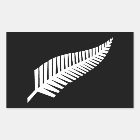 Silver Fern-vlag van Nieuw-Zeeland Rechthoekige Sticker (Voorkant)