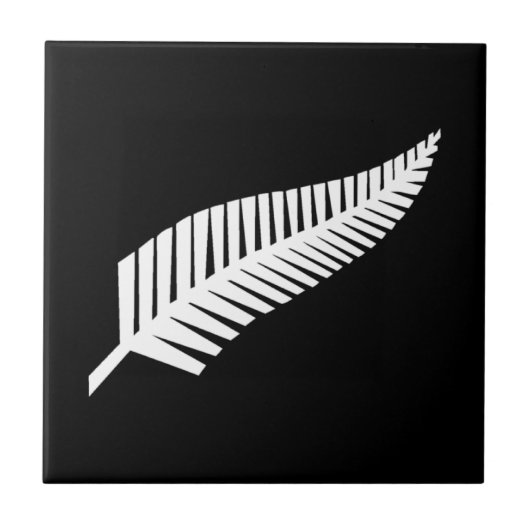 Silver Fern-vlag van Nieuw-Zeeland Tegeltje (Voorkant)