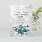 Silver Festive Corporate Kerstparty nodigt uit Kaart (Staand voorkant)