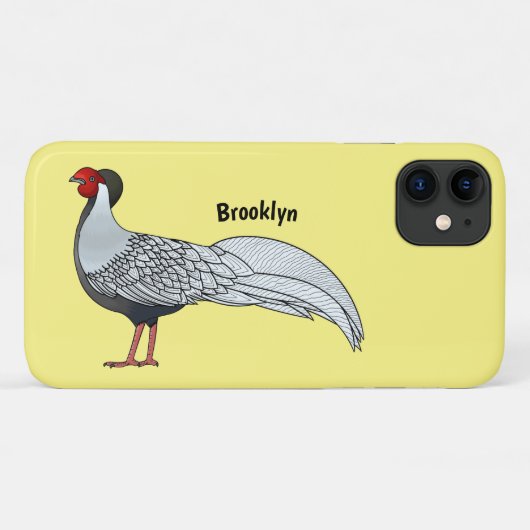 Silver Fheasant bird cartoon-illustratie Case-Mate iPhone Case (Achterkant (horizontaal))