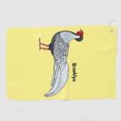 Silver Fheasant bird cartoon-illustratie Golfhanddoek (Horizontaal)