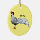 Silver Fheasant bird cartoon-illustratie Keramisch Ornament (Rechts)