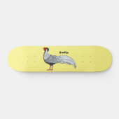 Silver Fheasant bird cartoon-illustratie Persoonlijk Skateboard (Horizontaal)