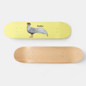 Silver Fheasant bird cartoon-illustratie Persoonlijk Skateboard (Horizontaal)