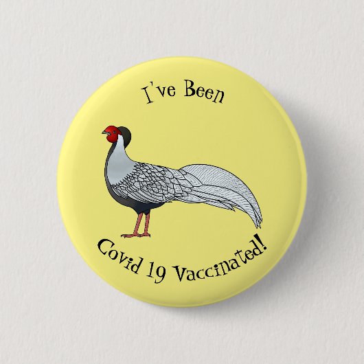 Silver Fheasant bird cartoon-illustratie Ronde Button 5,7 Cm (Voorkant)