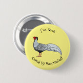 Silver Fheasant bird cartoon-illustratie Ronde Button 5,7 Cm (Voorkant /achterkant)