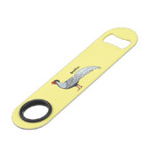Silver Fheasant bird cartoon-illustratie Speed Flessenopener (Voorkant Gekanteld)