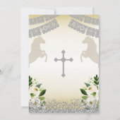 Silver Fiesta Boy Baptism Christening Uitnodiging (Achterkant)