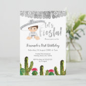 Silver Fiesta charro jongen verjaardag Kaart (Staand voorkant)