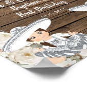 Silver Fiesta Twin Girl Baptism en Birthday Poster (Hoek)