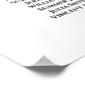 Silver Filigree 9 Table Wedding Seating Chart Poster (Hoek)