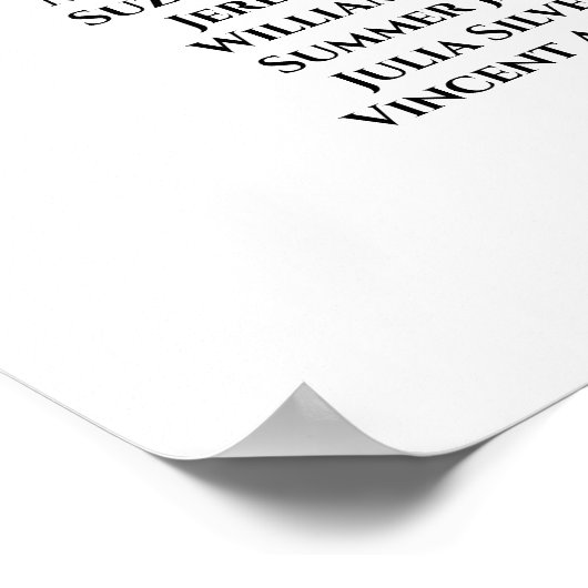 Silver Filigree 9 Table Wedding Seating Chart Poster (Hoek)