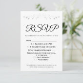 Silver Filigree Border Elegant Wedding RSVP (Staand voorkant)