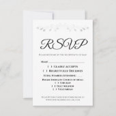 Silver Filigree Border Elegant Wedding RSVP Kaartje (Voorkant)