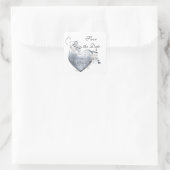 Silver Filigree Heart & White Roses Vierkante Sticker (Tas)