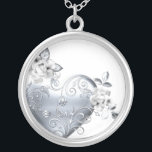 Silver Filigree Heart & White Roses Zilver Vergulden Ketting<br><div class="desc">Dit Filigree Heart & White Roses Wedding-ontwerp is hier te vinden op een groot aantal aanpasbare producten op www.zazzle.com/BlessedMemories*. . Neem je tijd en speel met de "Pas hem aan!" Kenmerken. Als u om het even welke hulp nodig hebt, te gebruiken gelieve enkel de "verzend bericht"verbinding op het zijmenu, en...</div>
