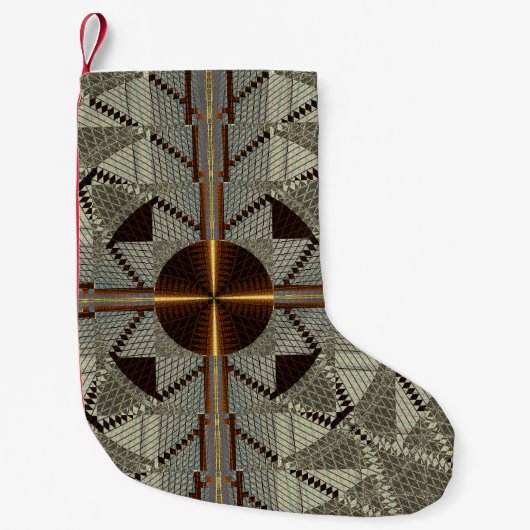 Silver Filigree met Gold Cross Kleine Kerstsok (Voorkant)