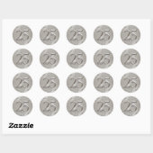 Silver Filigree Swirls 25 Ronde Sticker (Vel)