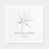 Silver Fireworks New Year's Eve Party Folie Servetten (Voorkant)