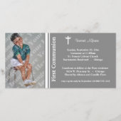 Silver First Communication Photo Invitation (Voorkant)