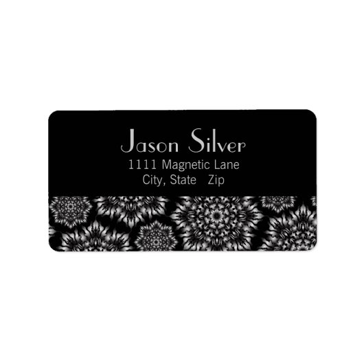 Silver Flame zwarte Adresetiketten Etiket (Voorkant)