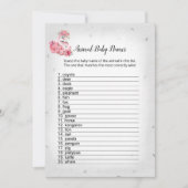 Silver Flamingo Ballerina Animal Baby Names Game Kaart (Voorkant)