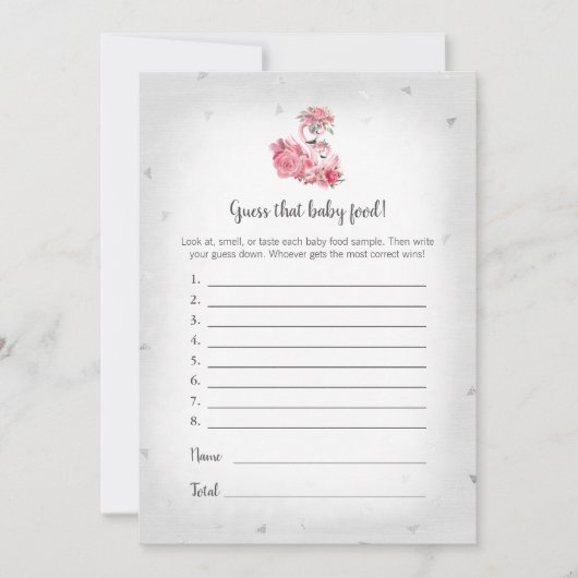 Silver Flamingo Ballerina raadt het Baby-voedselsp Kaart (Voorkant)