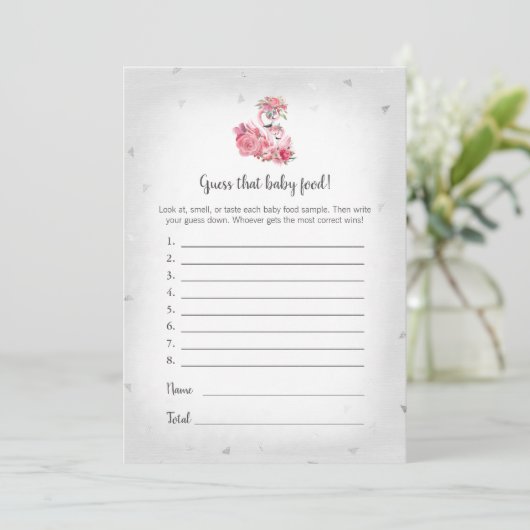 Silver Flamingo Ballerina raadt het Baby-voedselsp Kaart (Staand voorkant)