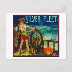 Silver Fleet Oranje LabelMentone, CA Briefkaart