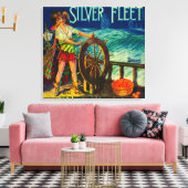 Silver Fleet Oranje LabelMentone, CA Canvas Afdruk (Insitu (Woonkamer))