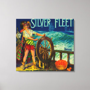 Silver Fleet Oranje LabelMentone, CA Canvas Afdruk