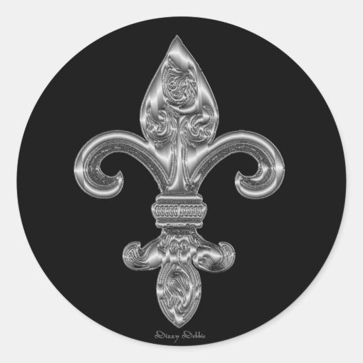 Silver Fleur De Li Sticker (Voorkant)