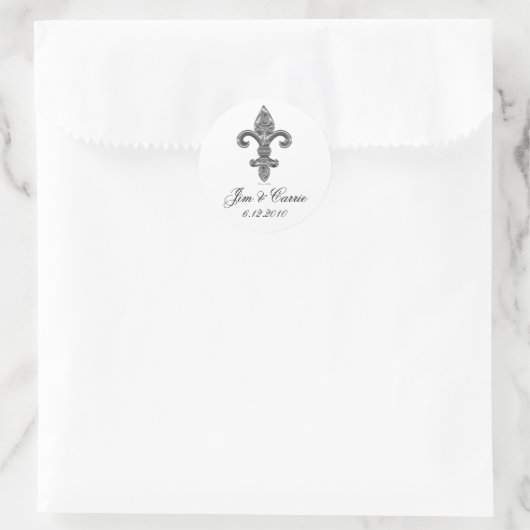 Silver Fleur De Li Sticker (Tas)
