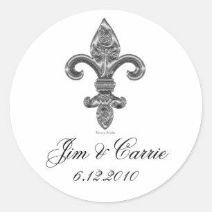 Silver Fleur De Li Sticker