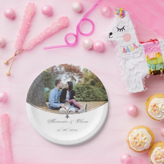 Silver Fleur de Lis Bord voor fotoweddenschap (Feest)