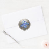Silver Fleur de Lis Envelope Seal Embossed Kijk Ronde Sticker (Envelop)