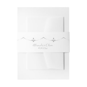Silver Fleur de Lis Invitation Belly Band Uitnodigingen Wikkel