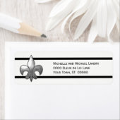Silver Fleur de Lis met zwarte strepen Etiket (Insitu)