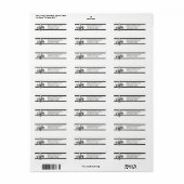 Silver Fleur de Lis met zwarte strepen Etiket (Full Sheet)