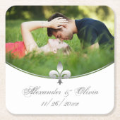 Silver Fleur de Lis Onderzetters voor fotoweddensc (Voorkant)