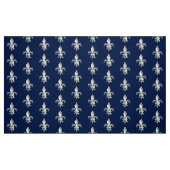 Silver Fleur-de-lis over indigo blue Stof (Fat Quarter)