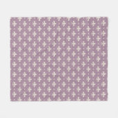 Silver Fleur De Lis-patroon op paarse achtergrond Fleece Deken (Voorkant (Horizontaal))