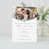 Silver Fleur de Lis Photo Vrijgezellenfeest Invite Kaart (Staand voorkant)