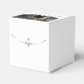 Silver Fleur de Lis Photo Wedding Favor Box Bedankdoosjes (Achterkant)